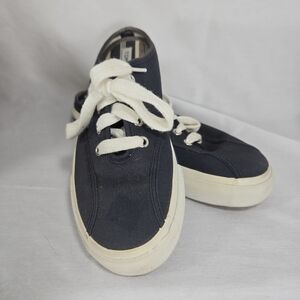 Tommy Hilfiger Womens 6 M Mule Sneakers Slip On Shoes Blue Canvas Lace Up No Box